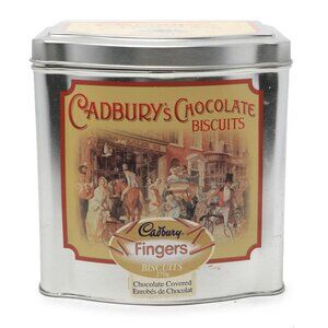 Vintage Cadbury Chocolate Biscuits Tin Silver Retro Display Collectable Decor